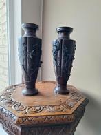 2 antieke cinesen bronse vazen, Antiquités & Art, Antiquités | Vases, Enlèvement ou Envoi