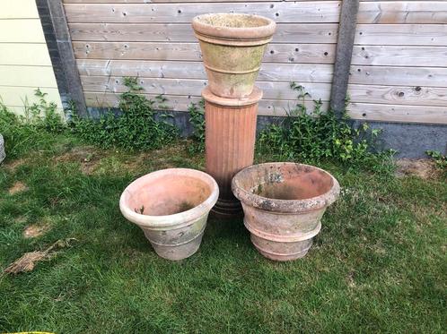 Mooi gepatineerte potten echte italiaanse terracota, Tuin en Terras, Bloempotten, Ophalen of Verzenden