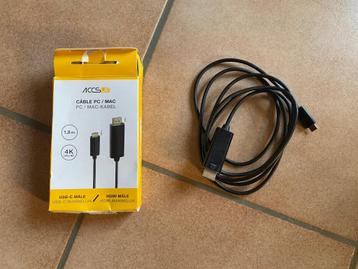 AccSup-kabel PC/Mac USB-C male/HDMI male 1.80M Nieuw beschikbaar voor biedingen