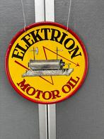 Elektrion Motor oil blikken reclamebord 1946 Bruxelles, Ophalen of Verzenden, Zo goed als nieuw, Reclamebord