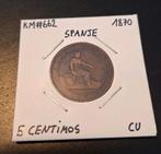 Espagne 5 Centimos 1870, Timbres & Monnaies, Monnaies | Europe | Monnaies non-euro, Enlèvement ou Envoi, Monnaie en vrac, Autres pays