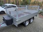 Anssems plateau aanhangwagen dubbelas geremd 750 of 1350kg, Auto diversen, Aanhangers en Bagagewagens, Ophalen, Zo goed als nieuw