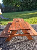 Table de pique-nique en bois massif, Tuin en Terras, Picknicktafels, Ophalen, Zo goed als nieuw, Hout
