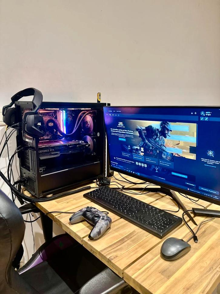 PC Gamer i7-9700K / RTX 2070 SUPER / 16 Go RAM / SSD NVMe, Computers en Software, Desktop Pc's, Zo goed als nieuw, SSD, Gaming