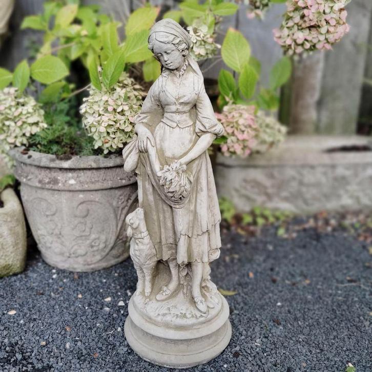 Betonnen tuinbeeld - Herderin Jill, Jardin & Terrasse, Statues de jardin, Neuf, Homme, Béton, Enlèvement