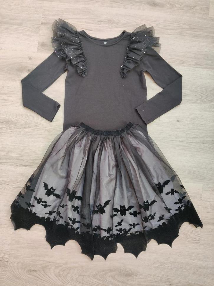 Halloween rokje met vleermuizen H&M 134/140, Enfants & Bébés, Vêtements enfant | Taille 134, Comme neuf, Fille, Ensemble, Enlèvement