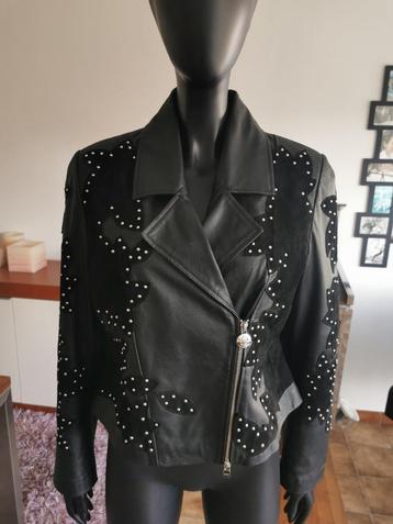 Caroline Biss, leren/suede jasje, maat 42 beschikbaar voor biedingen