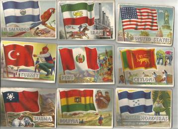 Topps Flags of the world uit 1956 (69 vintage kaarten)