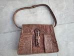 Vintage bruine lederen handtas, Ophalen of Verzenden, Zo goed als nieuw, Bruin, Handtas
