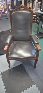 Mooie oude zetel met leder, Antiek en Kunst, Ophalen