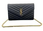 Saint Laurent cassandre chain wallet blauw dames tas, Ophalen of Verzenden, Zo goed als nieuw, Blauw