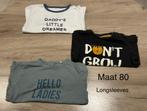 Pakket met 3 longsleeves (maat 80), Kinderen en Baby's, Babykleding | Maat 80, Ophalen of Verzenden, Zo goed als nieuw