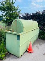 Enkelwandige mazouttank 2000 liter met opvangbak, Ophalen, Gebruikt