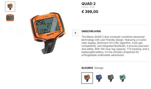 Mares “ Dive Computer Quad 2 “ - Ecocheques, Watersport en Boten, Duiken, Nieuw, Duikcomputer, Ophalen of Verzenden