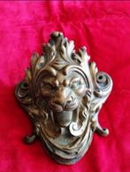 Tête de lion ornement ancien billard bronze, Ophalen of Verzenden, Brons