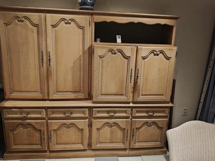 houten kast, Huis en Inrichting, Kasten | Dressoirs, Gebruikt, 200 cm of meer, 50 tot 75 cm, Met lade(s), Met deur(en), Met plank(en)