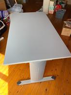 Degelijke bureau met aluminium poten en baar met ladenblok, Gebruikt, Ophalen, Bureau