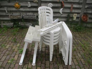 Chaise de jardin Prima en plastique avec grande table et 5 c