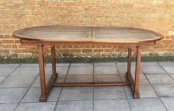 Tuintafel en 6 stoelen TEAK, Tuin en Terras, Tuintafels, Ophalen, Gebruikt, Ovaal, Teakhout