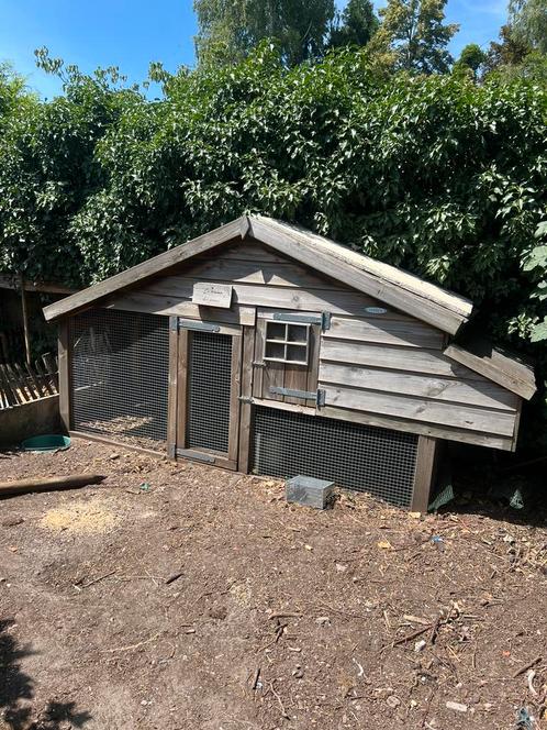 Zeer mooi tuinhouten kippenhok met ren en nachthok., Dieren en Toebehoren, Pluimvee | Toebehoren, Zo goed als nieuw, Kippenhok of Kippenren
