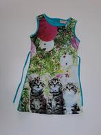 Mt 122 Blauwe jurk met poesjes, glinsterende sterren, takken, Kinderen en Baby's, Kinderkleding | Maat 122, Gebruikt, Meisje, Ophalen of Verzenden