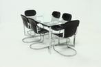 Vintage Italiaans Design Willy Rizzo Eethoek Cidue Jaren 70, Ophalen, Gebruikt, 6 tot 8 stoelen