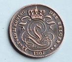 1907 1 centiem NL Léopold 2, Postzegels en Munten, Munten | België, Verzenden, Metaal, Losse munt