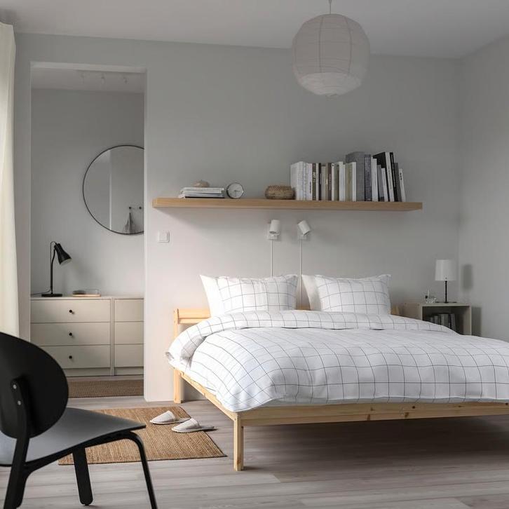 IKEA Neiden bed, Huis en Inrichting, Slaapkamer | Bedden, Zo goed als nieuw, Tweepersoons, 140 cm, 200 cm, Hout, Overige kleuren