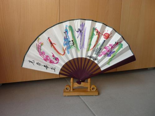 Houten opvouwbare handwaaier Chinese waaier Claudia, Huis en Inrichting, Woonaccessoires | Overige, Ophalen of Verzenden