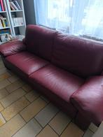 A vendre 2 divans 3+2 places en cuir Bordeau. Excellent cuir, Huis en Inrichting, Zetels | Zetels, Ophalen, Gebruikt, Leer