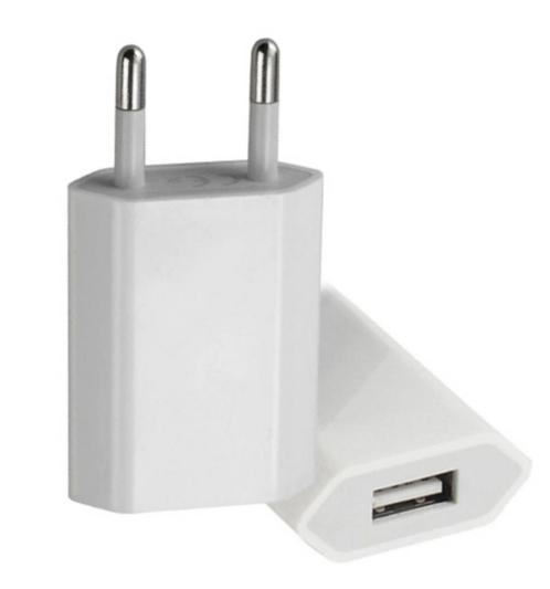 Universele USB Oplader - EU Stekker Adapter Lader Kleur Wit, Telecommunicatie, Mobiele telefoons | Telefoon-opladers, Nieuw, Ophalen of Verzenden