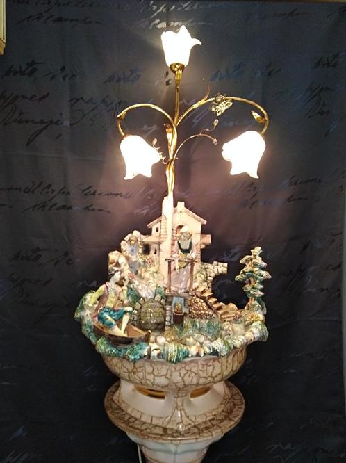 ZELDZAAM! Vloerverlichting met waterornament CAPODIMONTE!!, Huis en Inrichting, Lampen | Vloerlampen, Nieuw, 150 tot 200 cm, Ophalen