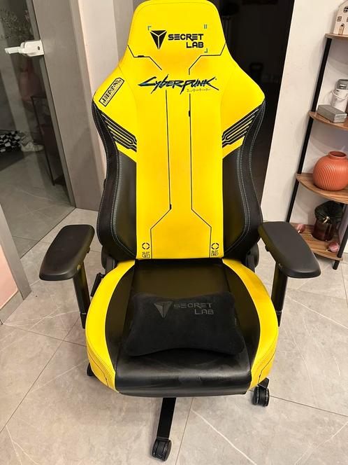 Chaise Secret Lab edition CyberPunk, Huis en Inrichting, Bureaustoelen, Zo goed als nieuw, Bureaustoel, Geel, Ergonomisch, Gaming bureaustoel