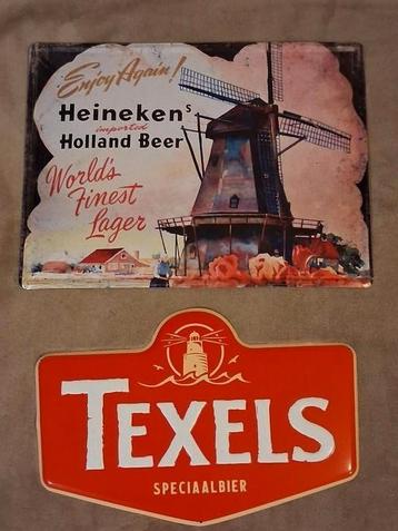 Metalen reclamebord Heineken / Texels beschikbaar voor biedingen