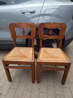 Stoelen met rieten zitvlak, Huis en Inrichting, Stoelen, Ophalen, Gebruikt, Twee, Bruin