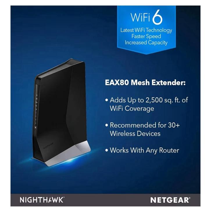 Netgear Nighthawk EAX80 WiFi 6 WLAN Mesh Repeater AX6000, Informatique & Logiciels, Amplificateurs wifi, Comme neuf, Enlèvement