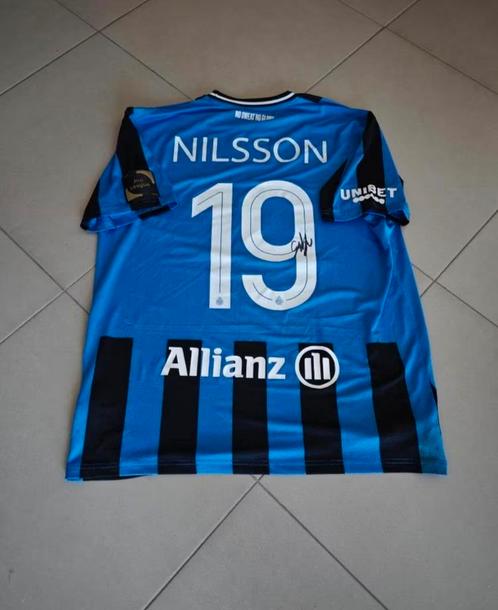 Club Brugge matchwornshirt Gustaf Nilsson met certificaat, Verzamelen, Sportartikelen en Voetbal, Zo goed als nieuw, Shirt, Ophalen of Verzenden