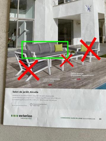 Extérieur - Alcudia 3 places en aluminium blanc avec polyes, Neuf, 3 places, Banque, Aluminium