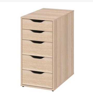 Meuble à tiroirs Alex Ikea à motif chêne avec tiroirs, Enlèvement, Comme neuf