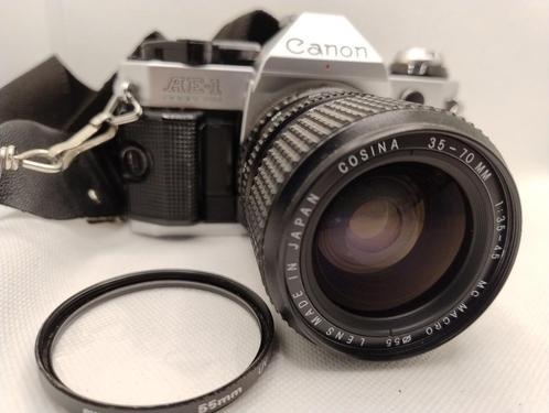 Canon AE1Program met een Cosina 35-70mm 1:3.5-4.5 lens, Audio, Tv en Foto, Fotocamera's Analoog, Gebruikt, Spiegelreflex, Canon