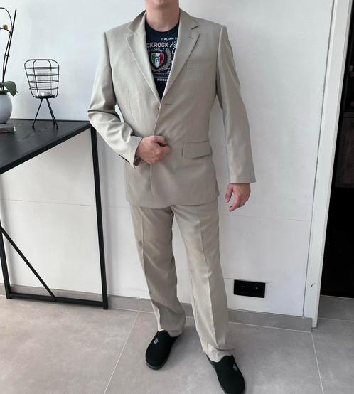 Beige herenpak maat 48 in nieuwstaat, Kleding | Heren, Kostuums en vesten, Zo goed als nieuw, Maat 48/50 (M), Beige, Ophalen of Verzenden