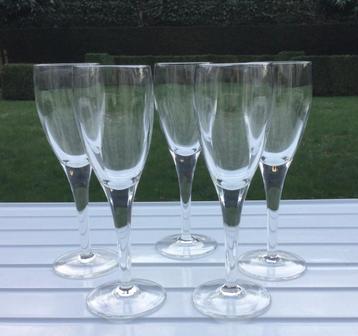Set van 5 Kristallen Champagneglazen  Set/5€ beschikbaar voor biedingen