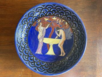 Schitterende art-deco emaille schaal beschikbaar voor biedingen