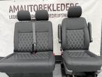 Stoel +Bank met zwart leder ruitmotief Transporter T5. T6, Ophalen, Nieuw, Volkswagen
