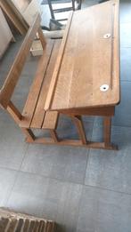 Antieke eikenhouten schoolbank, Ophalen, Gebruikt