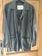 Zwart lederen jas maat 52, Kleding | Heren, Jassen | Zomer, Ophalen, Maat 52/54 (L), Zwart, Zo goed als nieuw