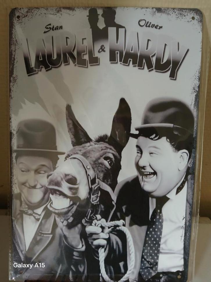 Laurel en Hardy pretplaats, Huis en Inrichting, Woonaccessoires | Tekstborden en Spreuken, Ophalen of Verzenden