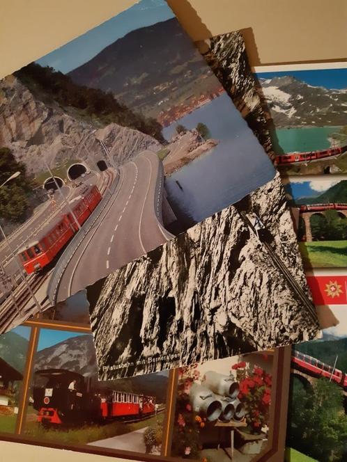 Cinq cartes postales avec des trains dans les montagnes., Collections, Cartes postales | Thème, Enlèvement ou Envoi