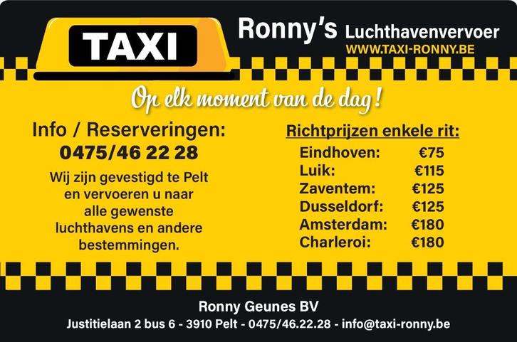 Ronny's Luchthaven taxi, Diensten en Vakmensen, Koeriers, Chauffeurs en Taxi's