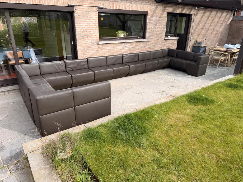 Exclusieve modulaire Durlet design zetel in leder, Huis en Inrichting, Ophalen, Zo goed als nieuw, Leer, XXL lounge / hoekopstelling